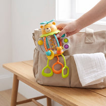 Bear Rattle & Teether — 3-in-1 Pull-String Sensory Toy for Babies