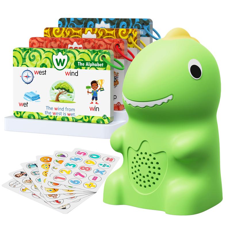 Dinosaur Talking Flash Cards — 148-Card Phonics Reader & Sticker Set