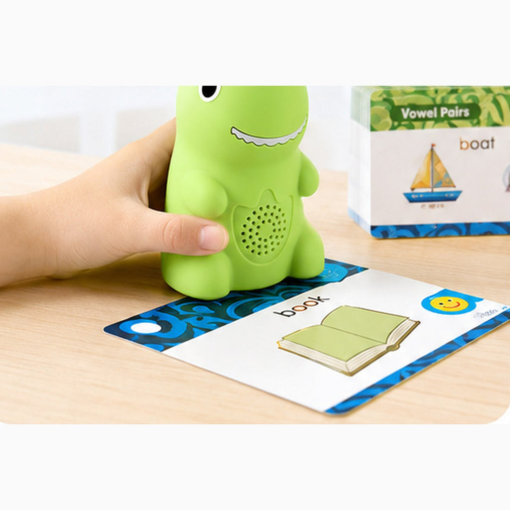 Dinosaur Talking Flash Cards — 148-Card Phonics Reader & Sticker Set