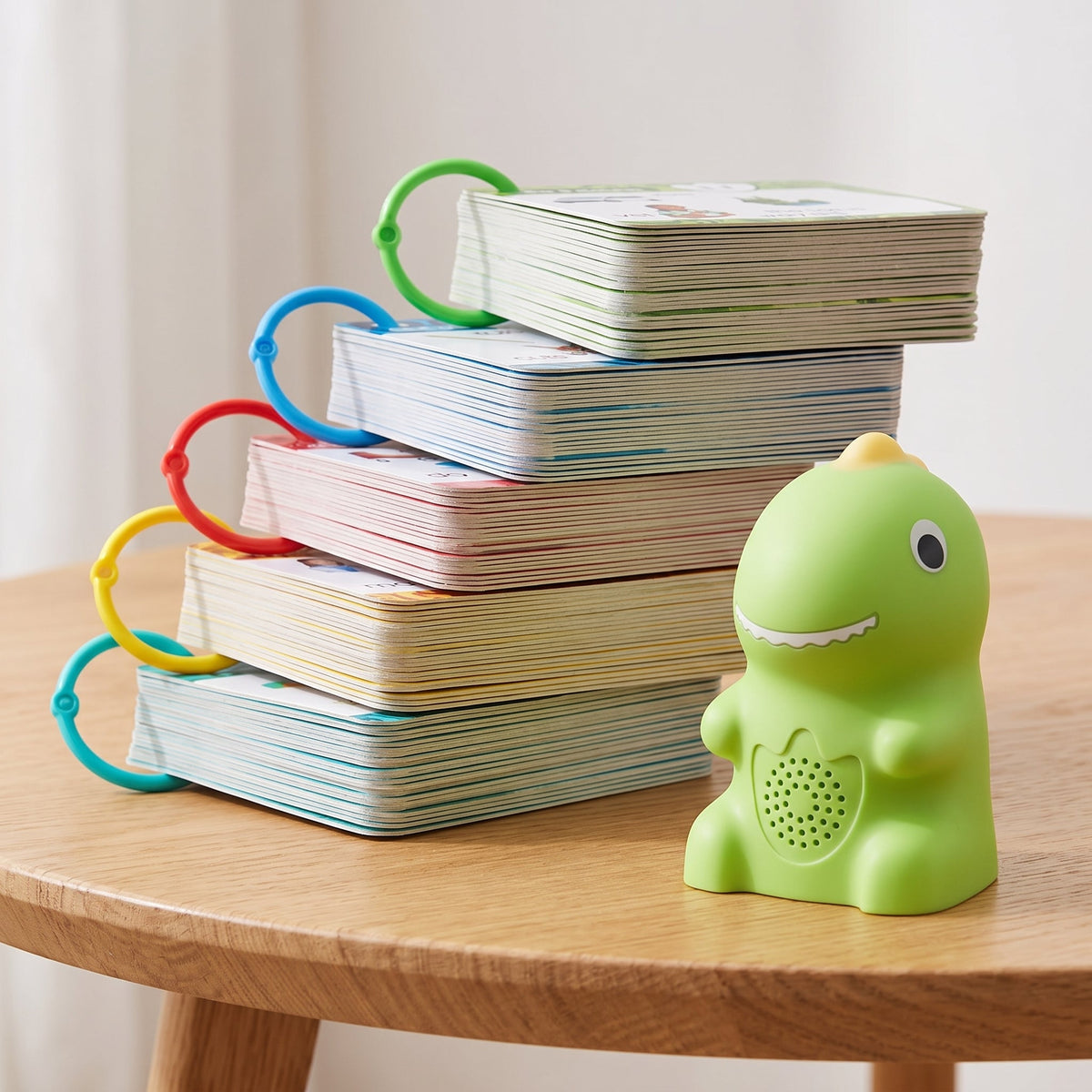 Dinosaur Talking Flash Cards — 148-Card Phonics Reader & Sticker Set