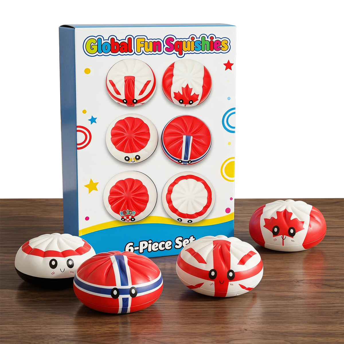 Flag Squishies — 6-Piece Slow Rising Set