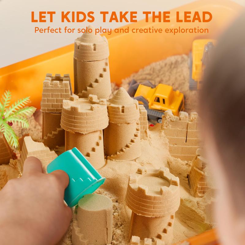 Kinetic Sand Sensory Bin, 18-Piece Set, With Glow Stones