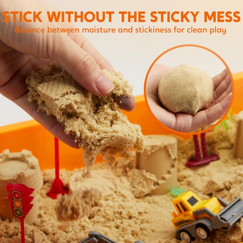 Kinetic Sand Sensory Bin, 18-Piece Set, With Glow Stones