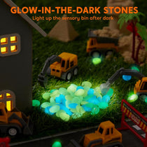 Kinetic Sand Sensory Bin, 18-Piece Set, With Glow Stones