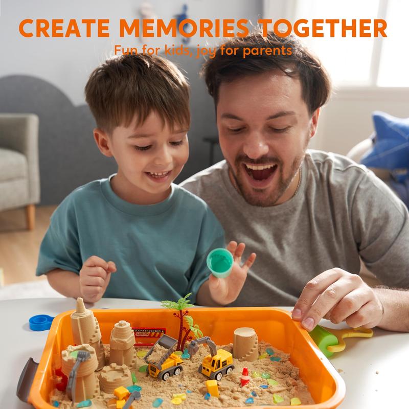 Kinetic Sand Sensory Bin, 18-Piece Set, With Glow Stones