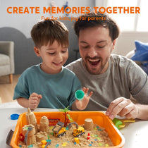 Kinetic Sand Sensory Bin, 18-Piece Set, With Glow Stones