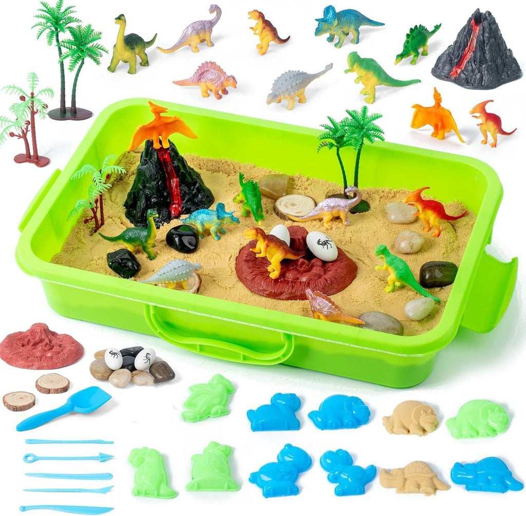 Kinetic Sand Sensory Bin, 18-Piece Set, With Glow Stones
