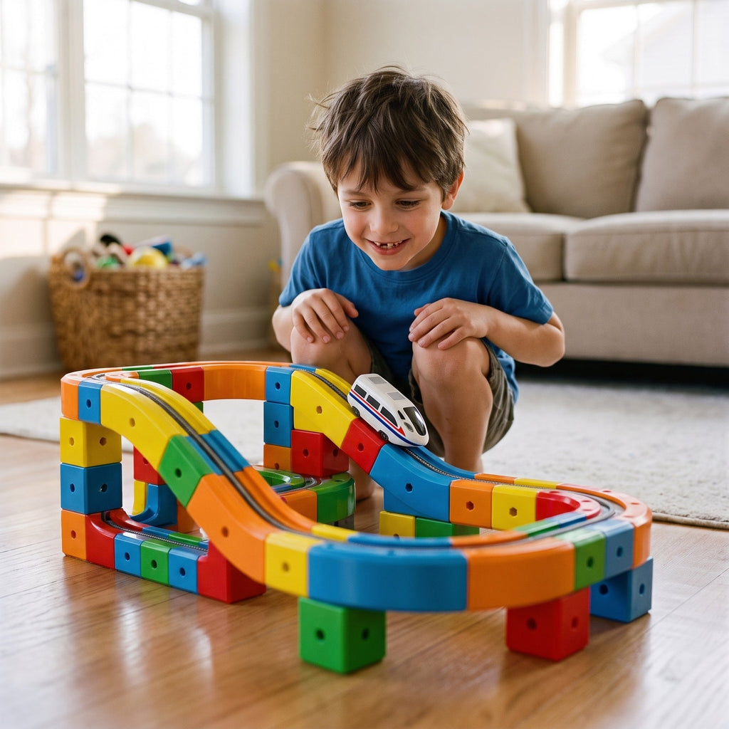 Magnetic Cube Track Train Set — Build-Your-Own Railway for Kids