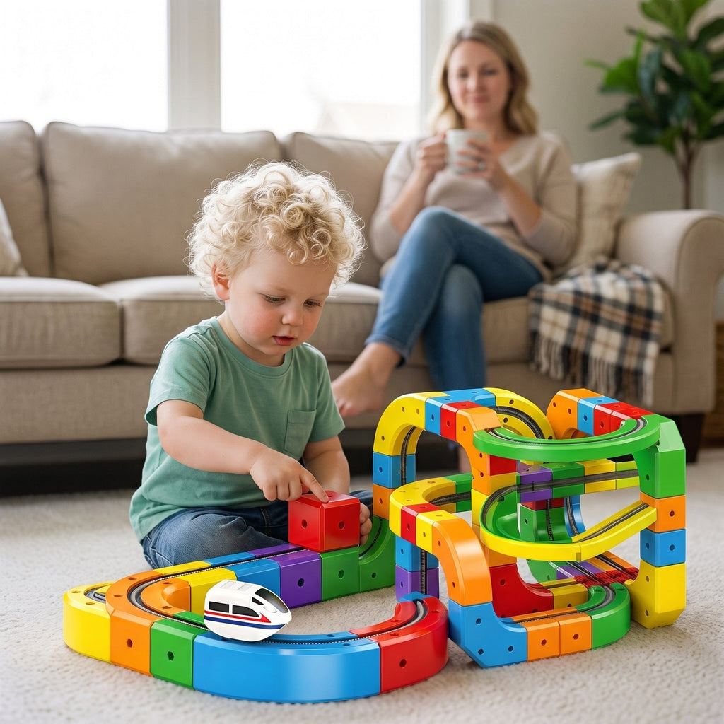 Magnetic Cube Track Train Set — Build-Your-Own Railway for Kids