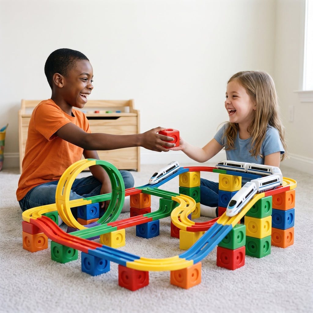 Magnetic Cube Track Train Set — Build-Your-Own Railway for Kids
