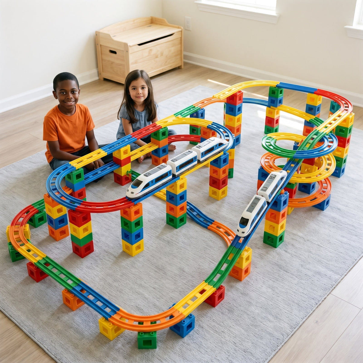 Magnetic Cube Track Train Set — Build-Your-Own Railway for Kids