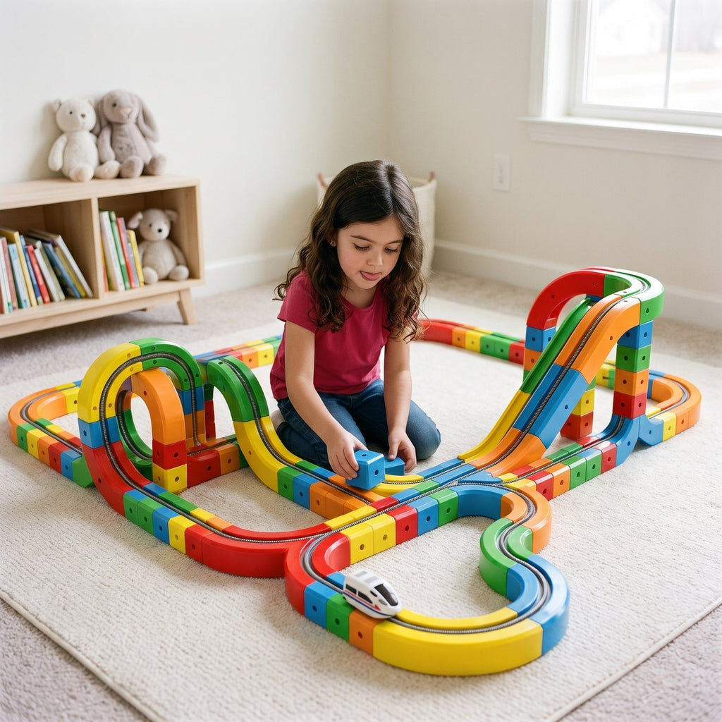 Magnetic Cube Track Train Set — Build-Your-Own Railway for Kids