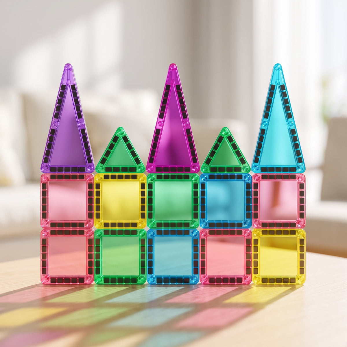 Mini Magnetic Tiles — 40-Piece Travel Set for Kids