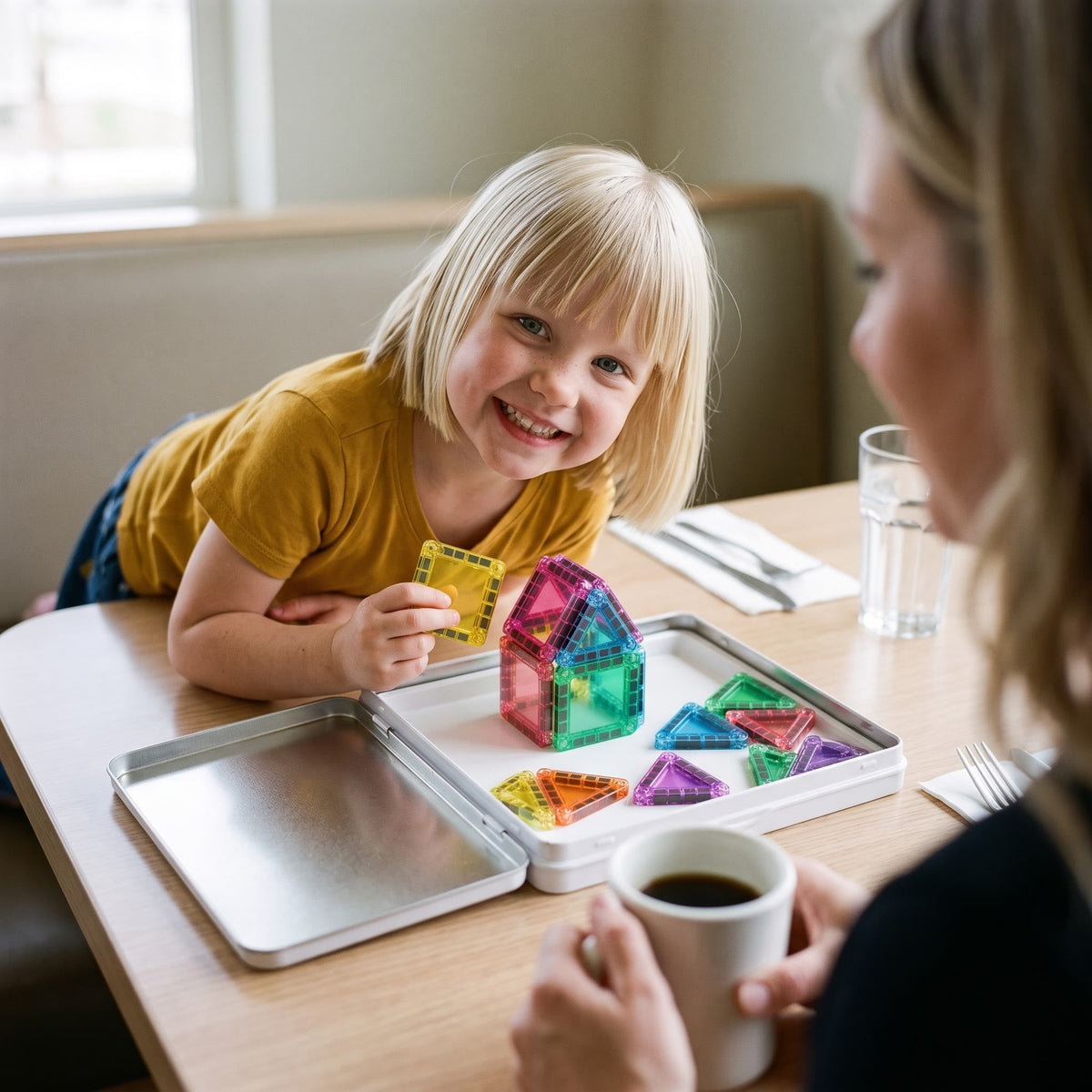 Mini Magnetic Tiles — 40-Piece Travel Set for Kids