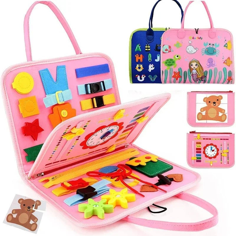 Montessori Busy Board — Felt Activity Book for Toddlers