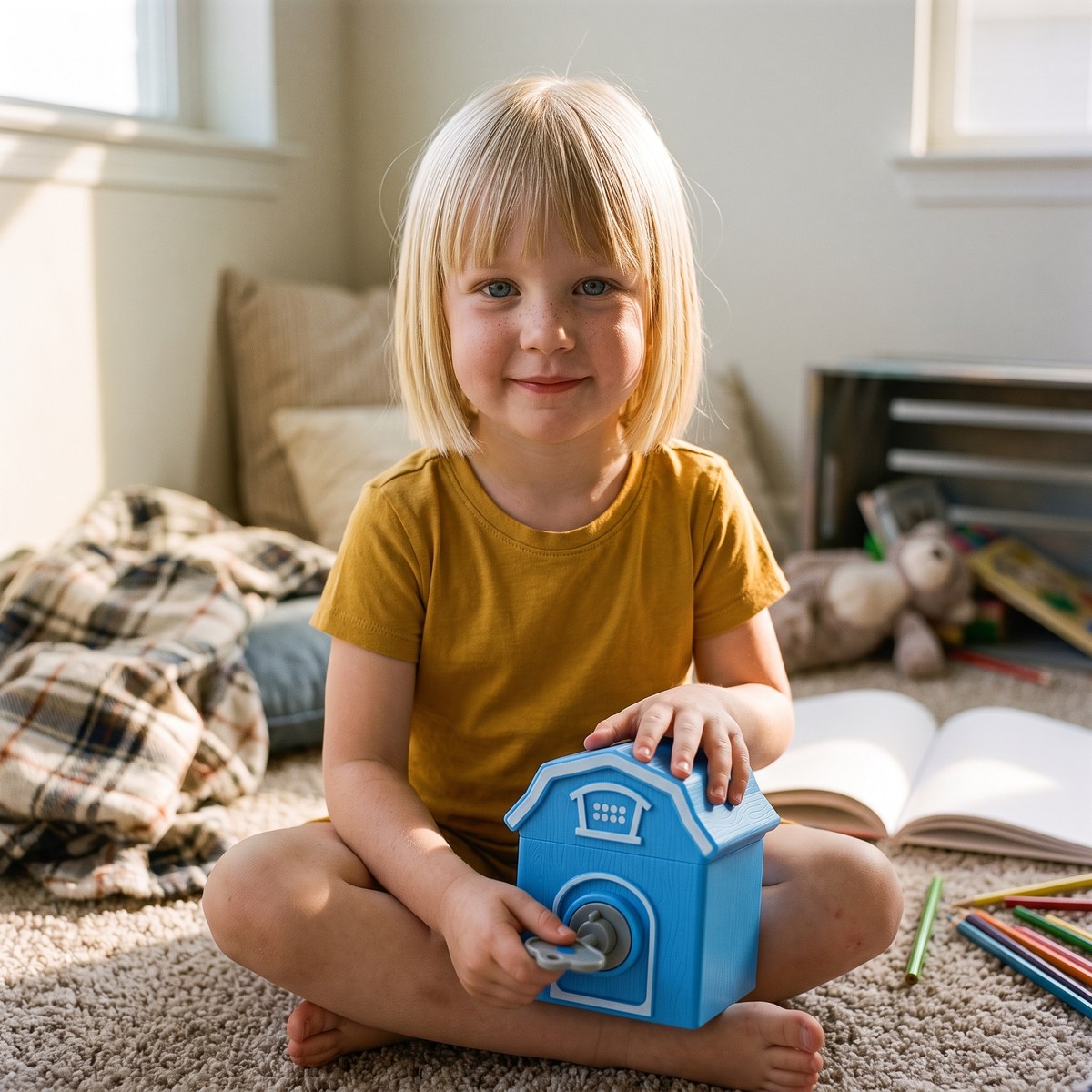 Montessori Farm Train, Lock & Key Toy, With 9 Numbered Barns