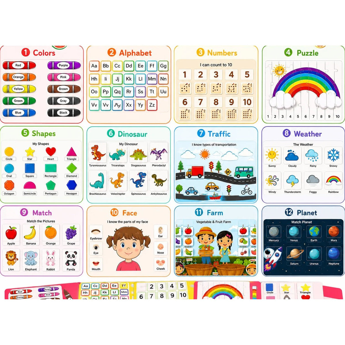 Preschool Busy Book — 12-Theme Learning Activity Binder