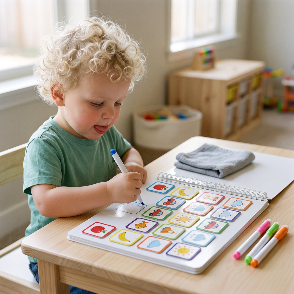 Preschool Busy Book, 30 Montessori Activities, With Markers