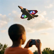 Remote Control Fighter Jet, Foam Stunt Drone, With LED Rings
