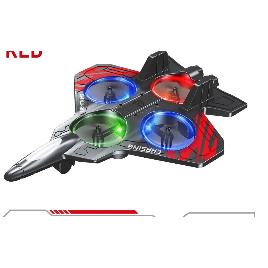 Remote Control Fighter Jet, Foam Stunt Drone, With LED Rings